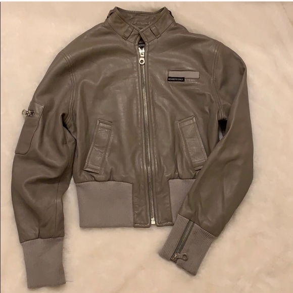 Members Only Jackets & Blazers - Members Only Gray Leather Jacket